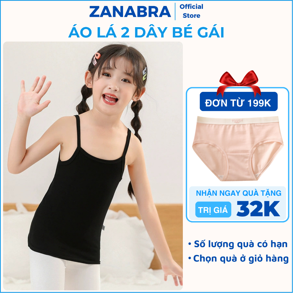 [Deal Shock] Áo Lót Bé Gái Học Sinh - Áo Lá 2 Dây Bé Gái Cotton Mềm Mịn Thoáng Mát ZANABRA B027