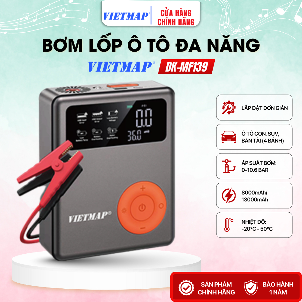 Bộ Bơm Lốp Kích Bình 5 Trong 1 VIETMAP DK-MF139 (mẫu mới)