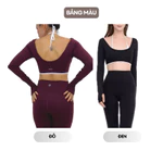 Set đồ tập gym yoga nữ Bliss legging aeyo - bộ đồ tập gym yoga pilates quần legging cạp cao, áo tay dài — ảnh 2