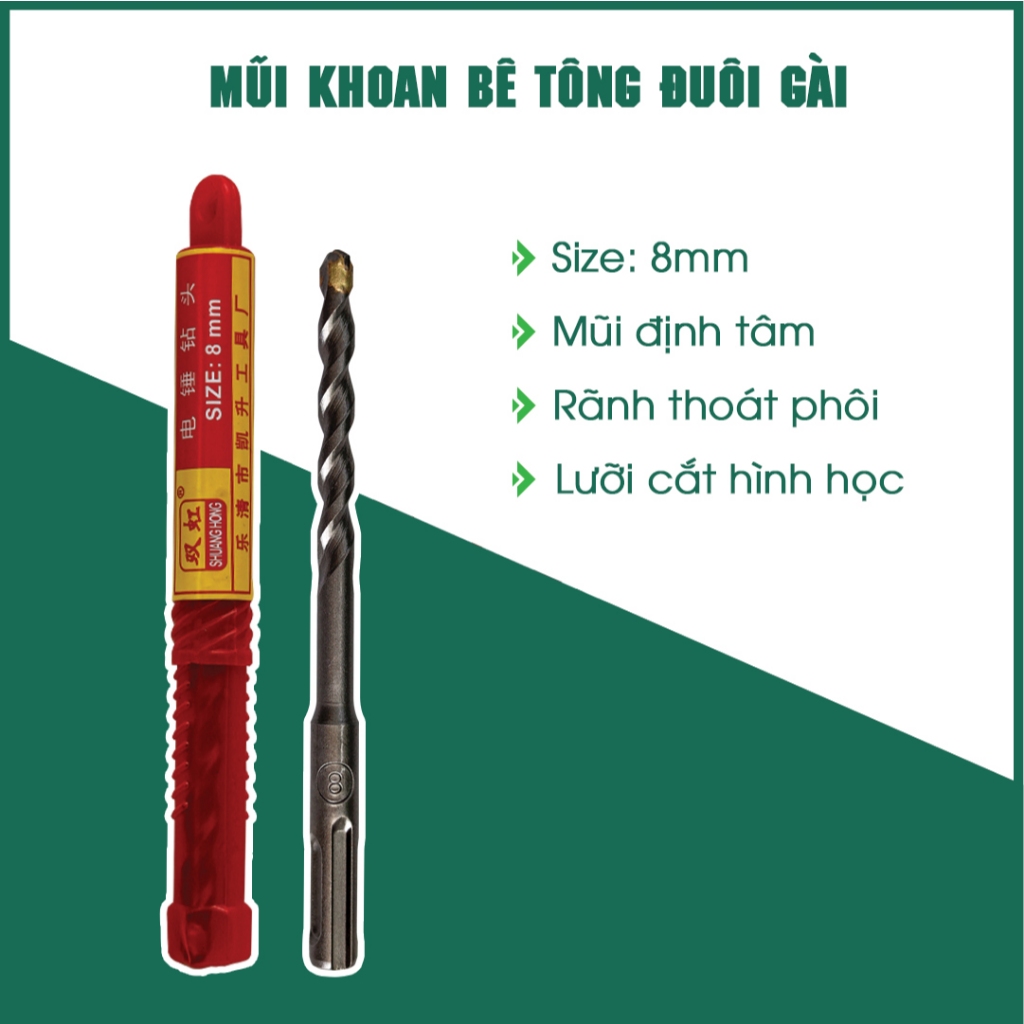 Máy KHOAN-BÚA-ĐỤC Boshun BS-G2803H, Chuyên Khoan Đục, Bê Tông, Rút Lõi, Combo Mũi Bê Tông Đuôi Gài
