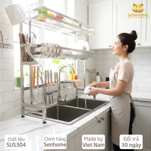 Kệ Úp Chén Bát Inox 304 Đa Năng SENHOME Trên Bồn Rửa Thông Minh Tiện Lợi