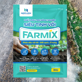 Siêu Tinh Vôi Farmix – Phèn Đâu Vôi Tới, Đất Sạch, Rễ Bung, Diệt Khuẩn Nấm Bệnh (túi 1KG)