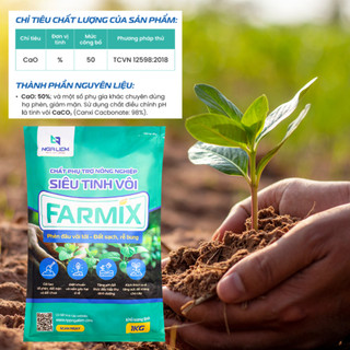 Siêu Tinh Vôi Farmix – Phèn Đâu Vôi Tới, Đất Sạch, Rễ Bung, Diệt Khuẩn Nấm Bệnh (túi 1KG)