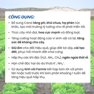 Siêu Tinh Vôi Farmix – Phèn Đâu Vôi Tới, Đất Sạch, Rễ Bung, Diệt Khuẩn Nấm Bệnh (túi 1KG)