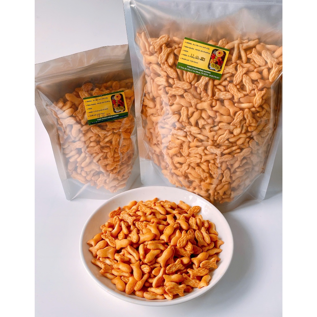 Bánh Qui Cá Mặn Hình Con Cá Hấp dẫn 500g/200g