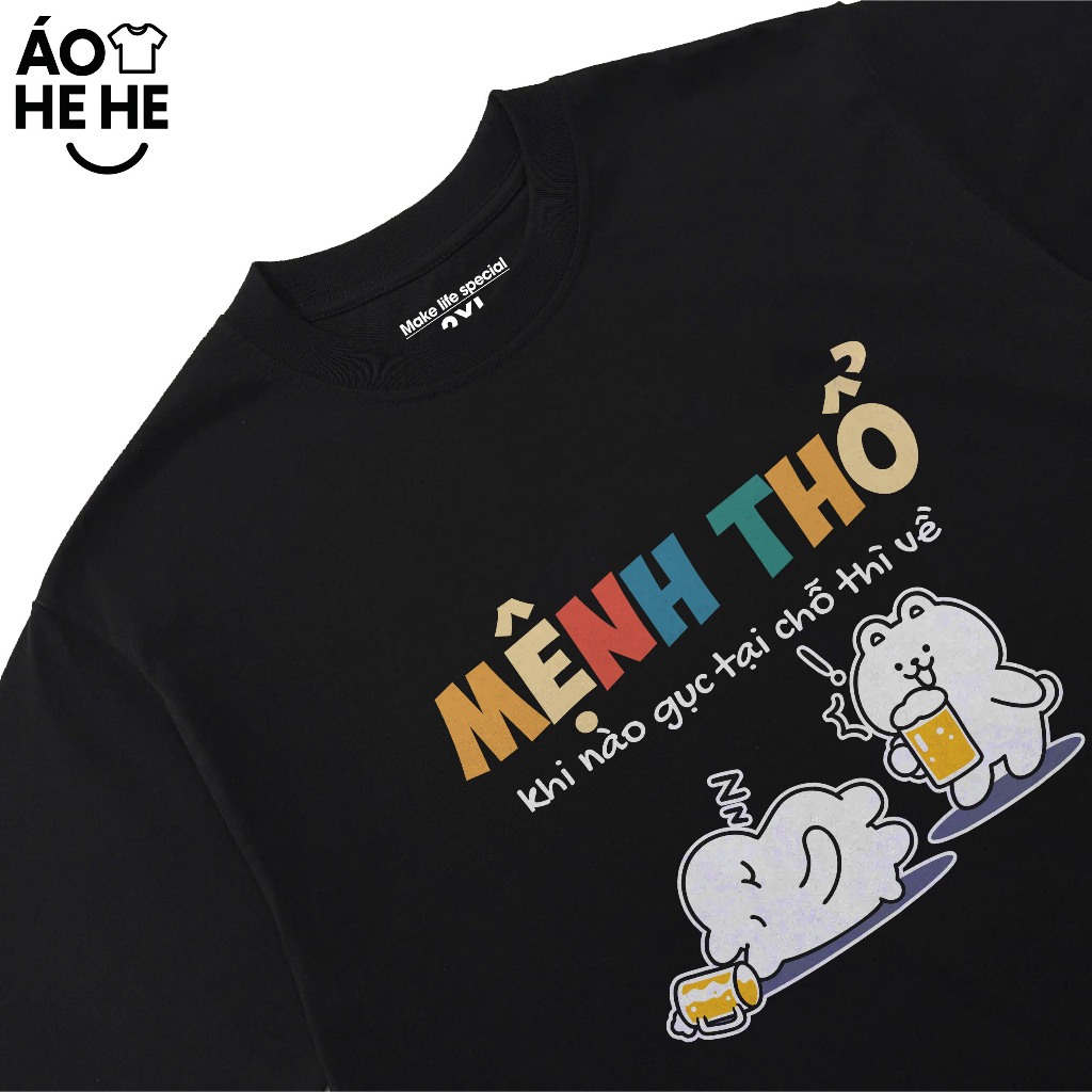 Áo Thun Ăn Nhậu Mệnh Thổ Khi Nào Gục Tại Chổ Thì Về Câu Nói Text Dân Nhậu Form Rộng Cotton 230gsm