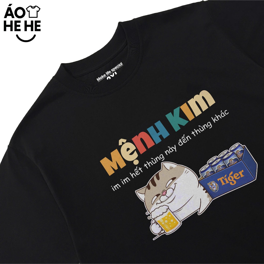 Áo Thun Ăn Nhậu Mệnh Kim Im Im Thùng Này Đến Thùng Khác Câu Nói Text Dân Nhậu Form Rộng Cotton 230gsm