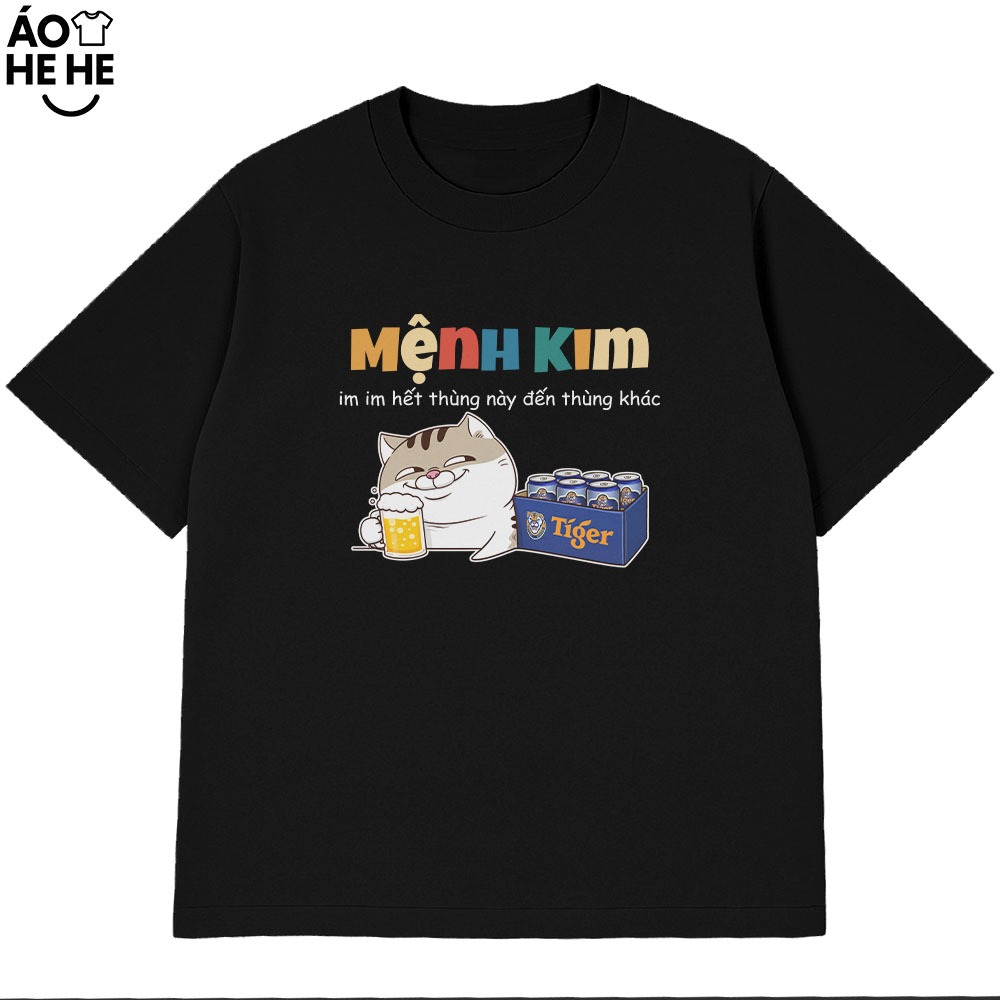 Áo Thun Ăn Nhậu Mệnh Kim Im Im Thùng Này Đến Thùng Khác Câu Nói Text Dân Nhậu Form Rộng Cotton 230gsm