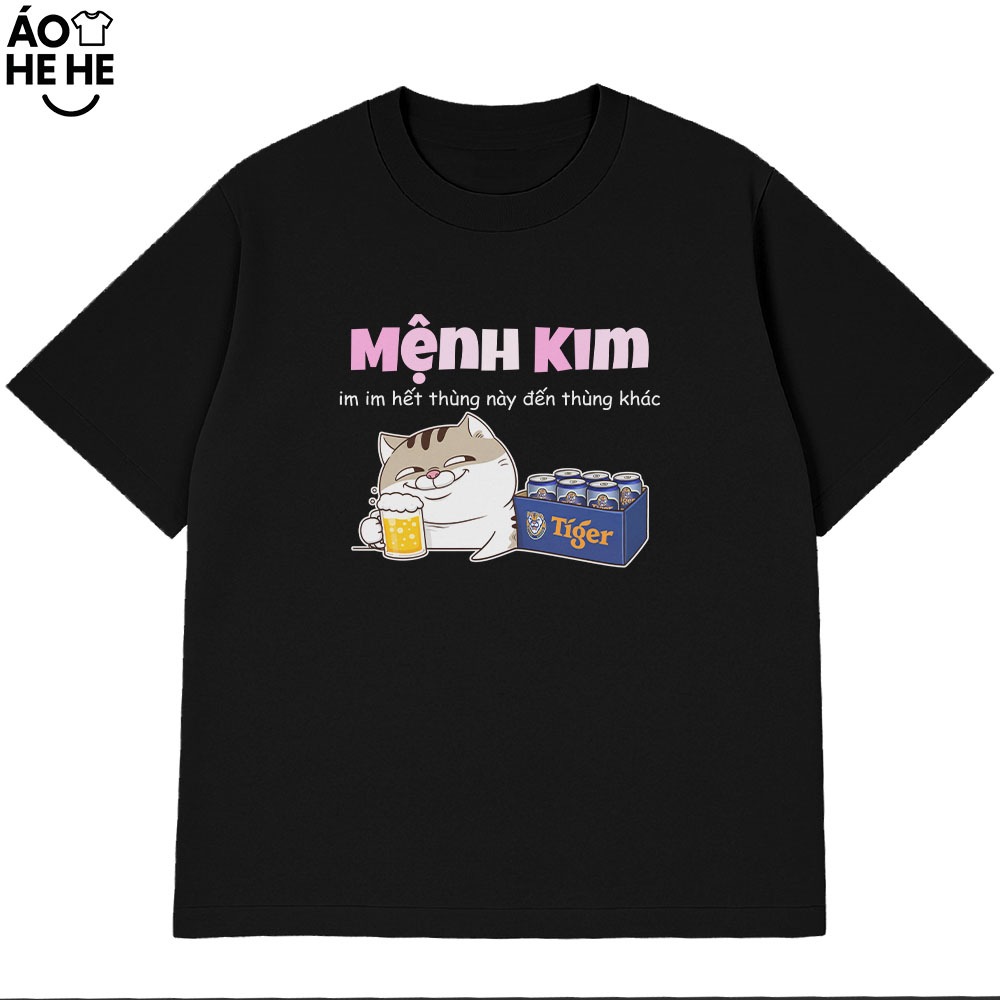 Áo Thun Ăn Nhậu Mệnh Kim Im Im Thùng Này Đến Thùng Khác Câu Nói Text Dân Nhậu Form Rộng Cotton 230gsm