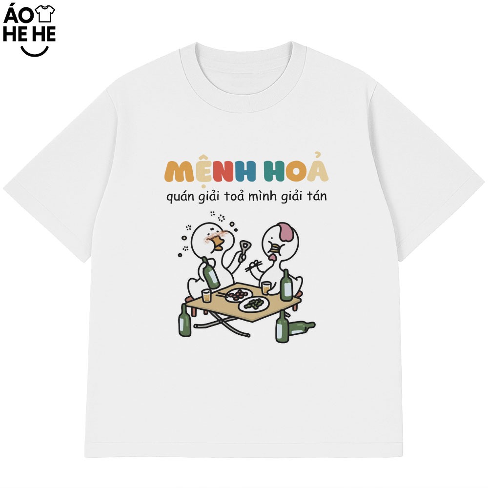 Áo Thun Ăn Nhậu Mệnh Hỏa Quán Giải Tỏa Thì Mình Giải Tán Câu Nói Text Dân Nhậu Form Rộng Cotton 230gsm