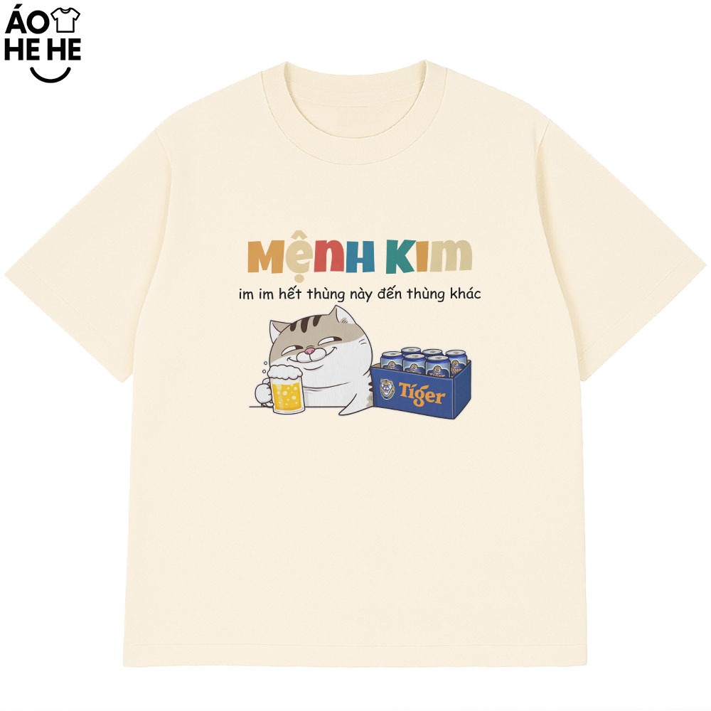 Áo Thun Ăn Nhậu Mệnh Kim Im Im Thùng Này Đến Thùng Khác Câu Nói Text Dân Nhậu Form Rộng Cotton 230gsm