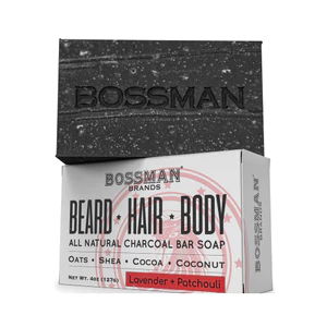 Bossman Men's Bar Soap 4 in 1 113g Xà phòng tắm và chăm sóc râu tóc Hương Lavender and Patchouli