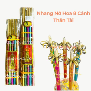 Nhang Nở Hoa 8 Cánh Ngũ Sắc Thơm Lâu Không Khói Cúng Thần Tài, Khai Trương