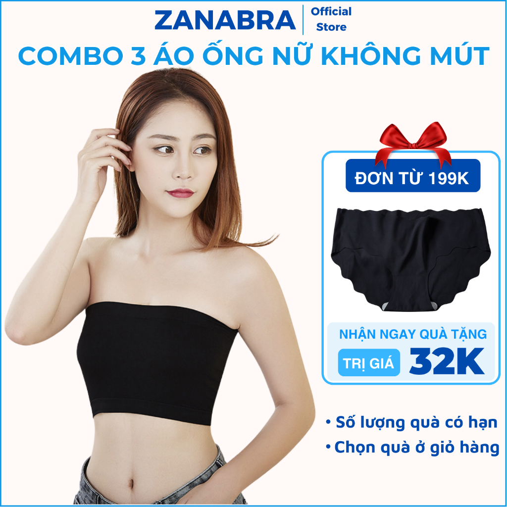 Set 3 Áo Ống Học Sinh Nữ Không Mút Ngực - Combo 3 Áo Quây Ngang Cotton Thoáng Mát ZANABRA B0123