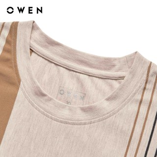 Owen - Áo T-shirt Relax Fit TSN255113 màu Be nhạt chất liệu CVC Spandex
