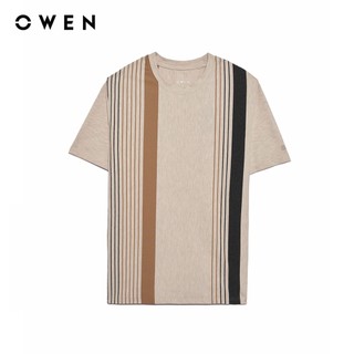 Owen - Áo T-shirt Relax Fit TSN255113 màu Be nhạt chất liệu CVC Spandex