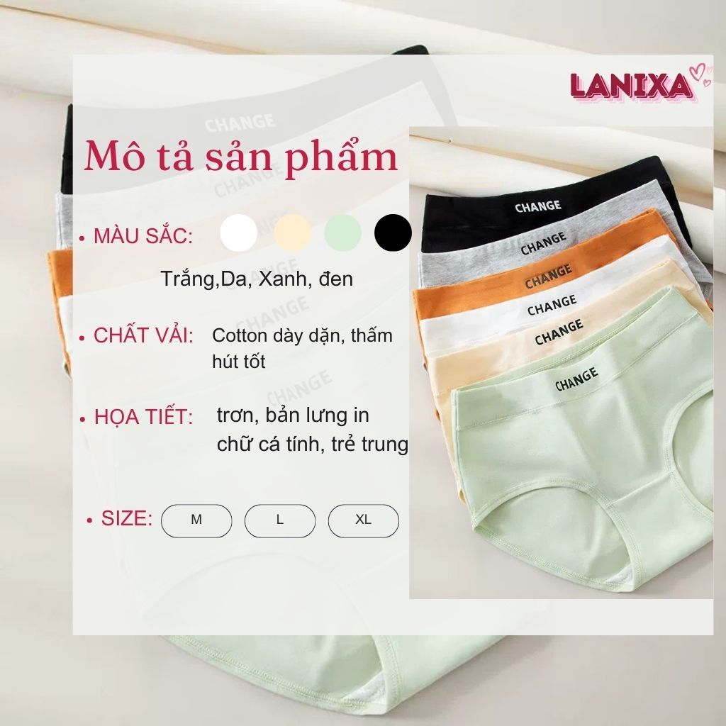 Quần lót nữ cotton dày dặn cạp vừa tôn dáng gợi cảm - Quần chip nữ đáy lót kháng khuẩn khử mùi L2430