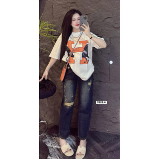 Áo thun tay lỡ form rộng chất cotton khô 3158 - H 2 ngựa