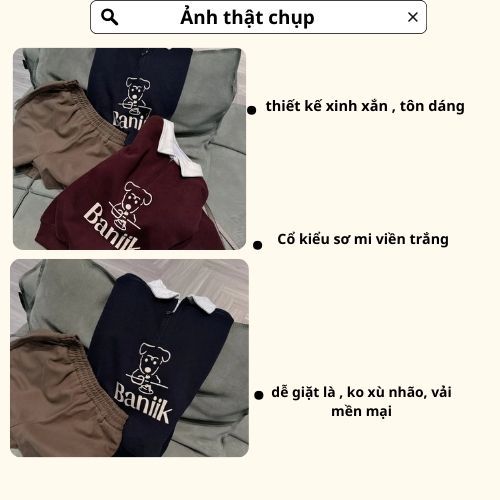 Áo nỉ nữ DONNA HCOM26789 form rộng in hình cún dễ thương, vintage dễ phối đồ