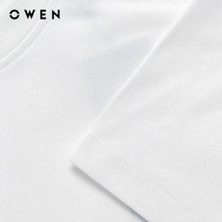 Owen - Áo T-shirt Regular Fit TSN255099 màu Trắng chất liệu Cafe Interlock
