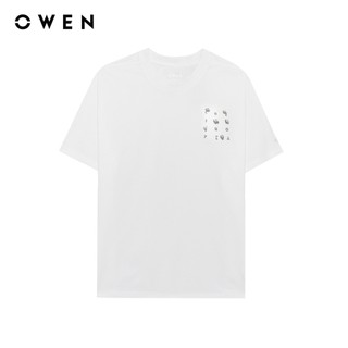 Owen - Áo T-shirt Regular Fit TSN255099 màu Trắng chất liệu Cafe Interlock