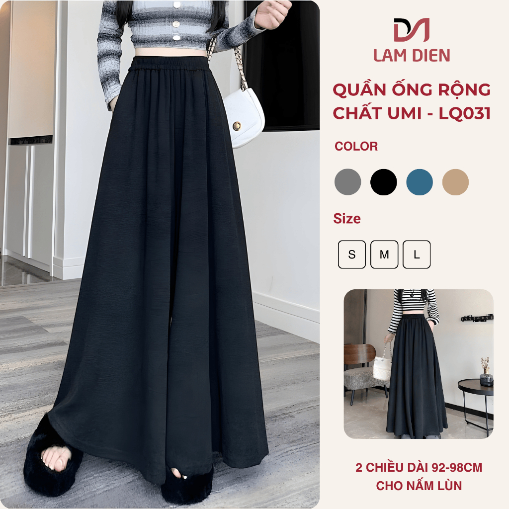 Quần Ống Rộng Nữ Chất UMI, Quần Váy Nữ Phong Cách Hàn Quốc, Tôn Dáng Trẻ Trung Dễ Mặc