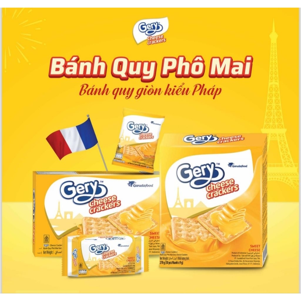 Bánh Quy Phô Mai Gery Cheese Cracker (Hộp 270gr/180gr/90gr) | Shopee ...