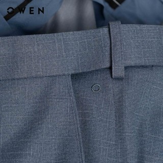 Owen - Quần tây Slim Fit Tăng đơ QV256132 màu Xanh chất liệu Knit