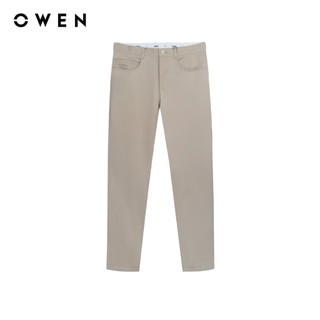 Owen - Quần khaki Slim Fit QKS256103 màu Be đậm chất liệu Poly recycled (Renu)
