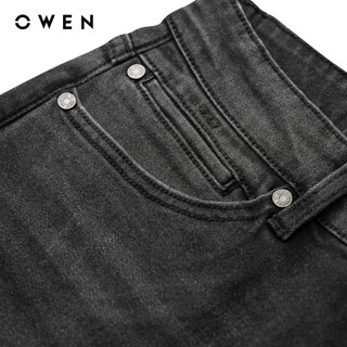Owen - Quần jeans Regular Fit QJR241257 màu Đen chất liệu Cotton Spandex