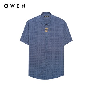 Owen - Áo sơ mi ngắn tay Regularfit AR240674NT màu Xanh tím than chất liệu Spandex