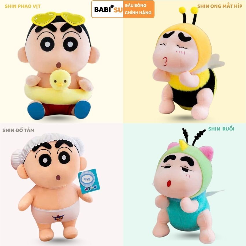 Gấu Bông Shin Cậu Bé Bút Chì Hài Hước, Shin Chan Nhồi Bông Cute Làm Quà Tặng Cho Bé, Bạn Trai,Bạn Gái.Babisu