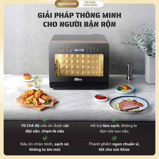 Nồi chiên hấp hơi nước đa năng OLIVO SteamFry Xtra 20L – Chiên không dầu, Inox304, OLED tiếng Việt