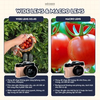 Ống kính góc rộng Super Wide Angle 0,45x + Ống kính Macro cho máy ảnh KTS Digital MX10 và Retro 4K by MèoBer