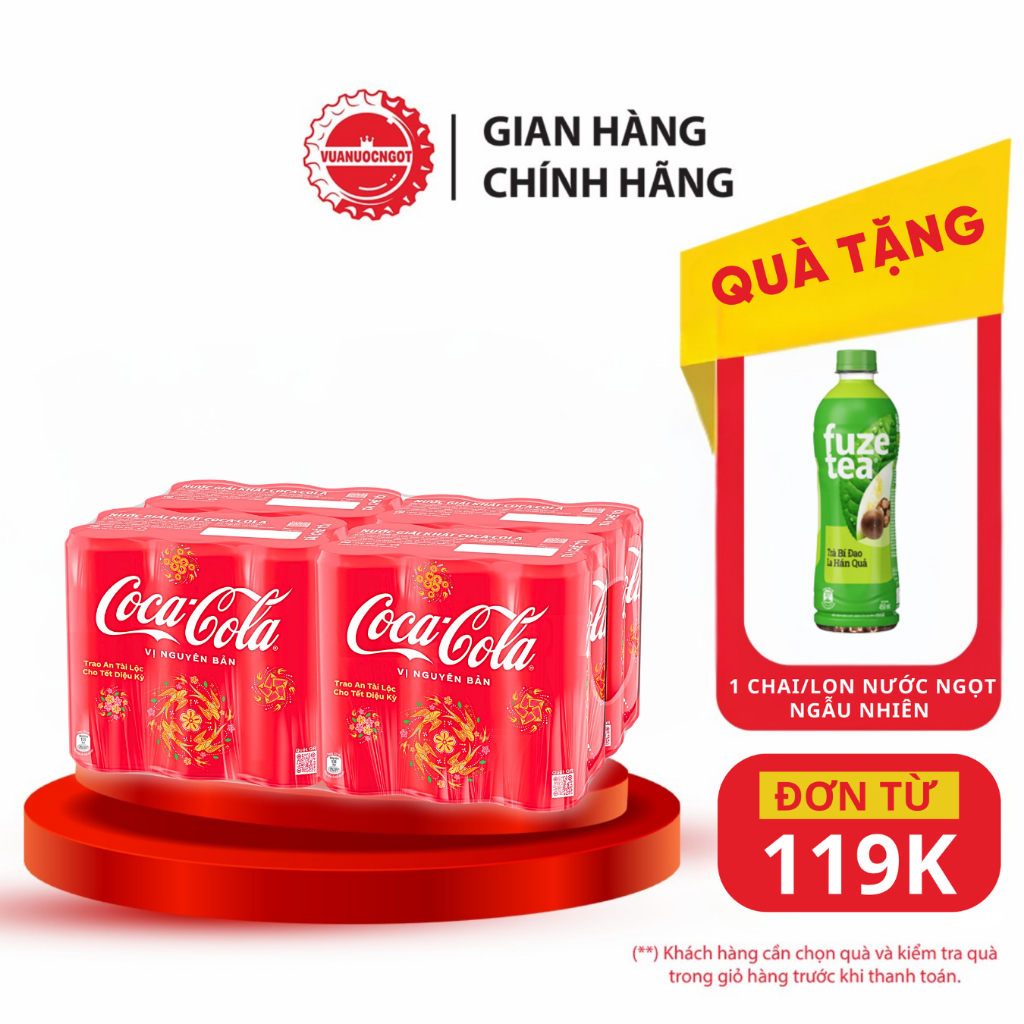 Thùng/Lốc 24 Lon Nước Giải Khát Coca-Cola Vị Nguyên Bản Original Lon ...