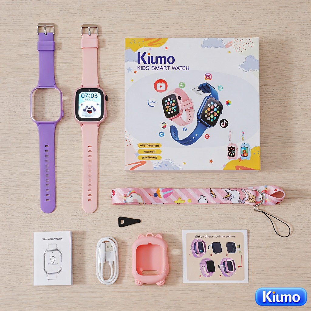 【T53】Kiumo Đồng Hồ Thông Minh Trẻ Em 4G GPS Chính Xác Gọi Video HD Chống Nước Màn Hình IPS HD Pin 750mAh