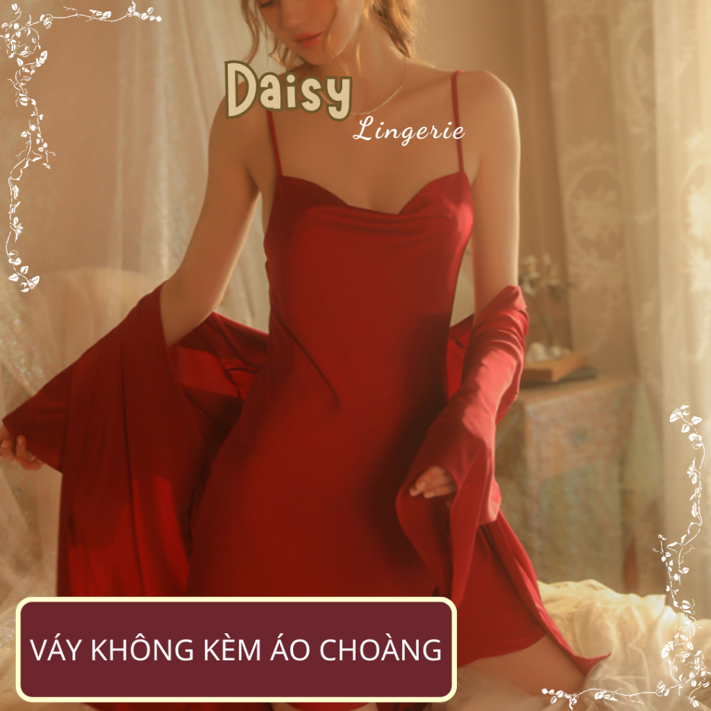 Váy Ngủ Lụa 2 Dây Sexy Đầm Lụa Bigsize Xẻ Tà Basic Quyến Rũ Cao Cấp - Mã VN130