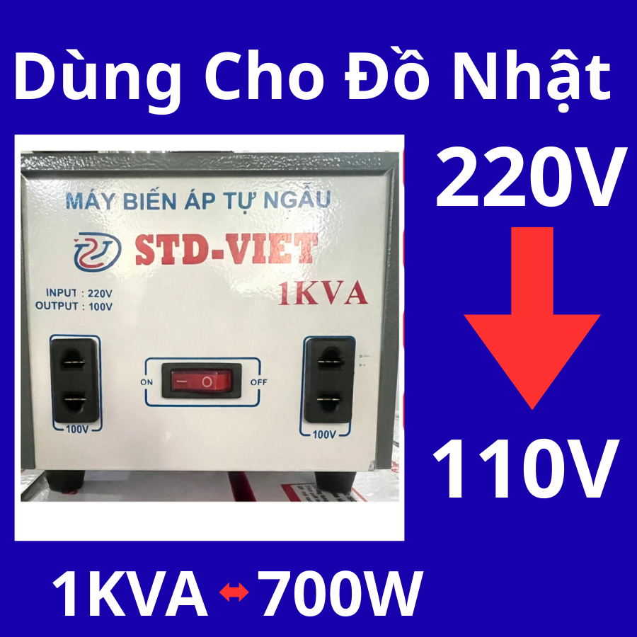 Đổi nguồn 220V Sang 110V,100V , 1KVA ~ 700W Vỏ kim loại Bảo Hành 2 Năm