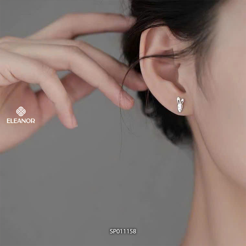 Bông tai nữ chuôi bạc 925 Eleanor Accessories hình cà rốt và thỏ phụ kiện trang sức khuyên tai 11158