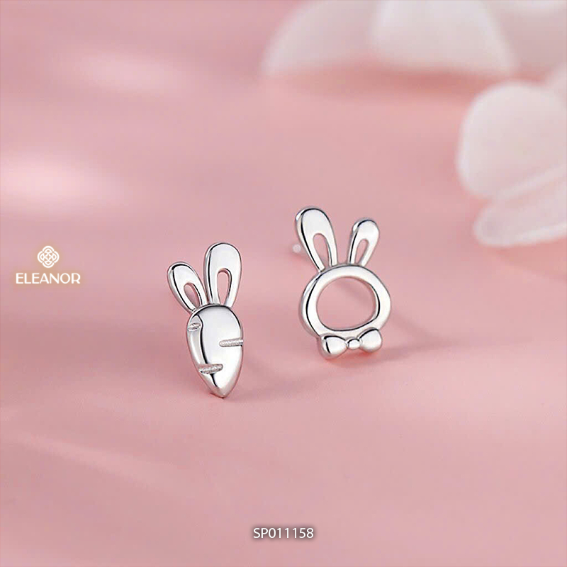 Bông tai nữ chuôi bạc 925 Eleanor Accessories hình cà rốt và thỏ phụ kiện trang sức khuyên tai 11158