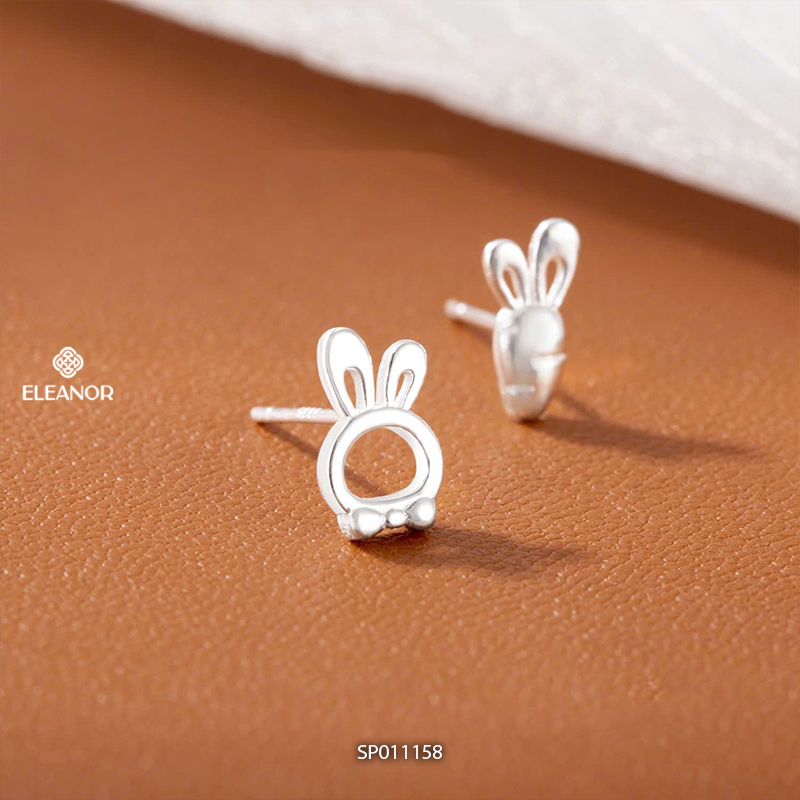 Bông tai nữ chuôi bạc 925 Eleanor Accessories hình cà rốt và thỏ phụ kiện trang sức khuyên tai 11158