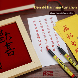 Bút Chu Sa Đỏ Linh Thiêng Sẵn Mực - Họa Phù Phong Thủy Thư Pháp Luyện Chữ Tiện Lợi