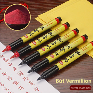 Bút Chu Sa Đỏ Linh Thiêng Sẵn Mực - Họa Phù Phong Thủy Thư Pháp Luyện Chữ Tiện Lợi