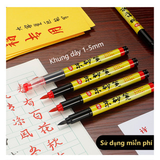 Bút Chu Sa Đỏ Linh Thiêng Sẵn Mực - Họa Phù Phong Thủy Thư Pháp Luyện Chữ Tiện Lợi