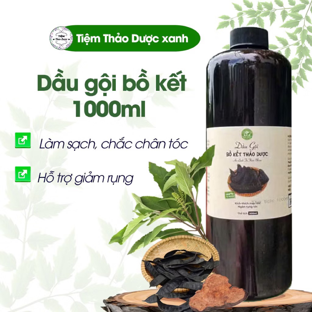 Dầu gội thảo dược bồ kết bưởi gừng giảm rụng tóc, hỗ trợ mọc tóc