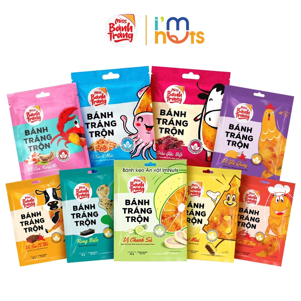 Combo 5 Gói Bánh Tráng Trộn Miss Mini Đủ Vị Gói 20g Ăn Vặt