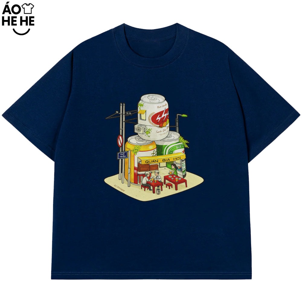 Áo Thun Ăn Nhậu Hài Hước Quán Bia Hơi Câu Nói Text Dân Nhậu Form Rộng Cotton 230gsm