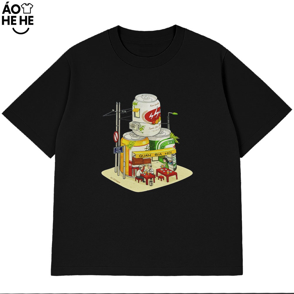 Áo Thun Ăn Nhậu Hài Hước Quán Bia Hơi Câu Nói Text Dân Nhậu Form Rộng Cotton 230gsm