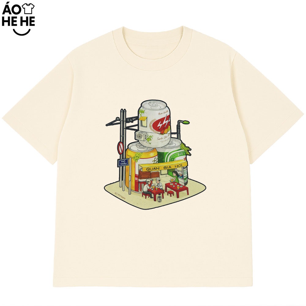 Áo Thun Ăn Nhậu Hài Hước Quán Bia Hơi Câu Nói Text Dân Nhậu Form Rộng Cotton 230gsm