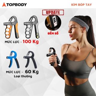 Kìm Bóp Tay Topbody Cao Cấp, Dụng Cụ Tập Gym Điều Chỉnh Mức Lực 5-100kg Có Đếm Số Kicosport KIMCA